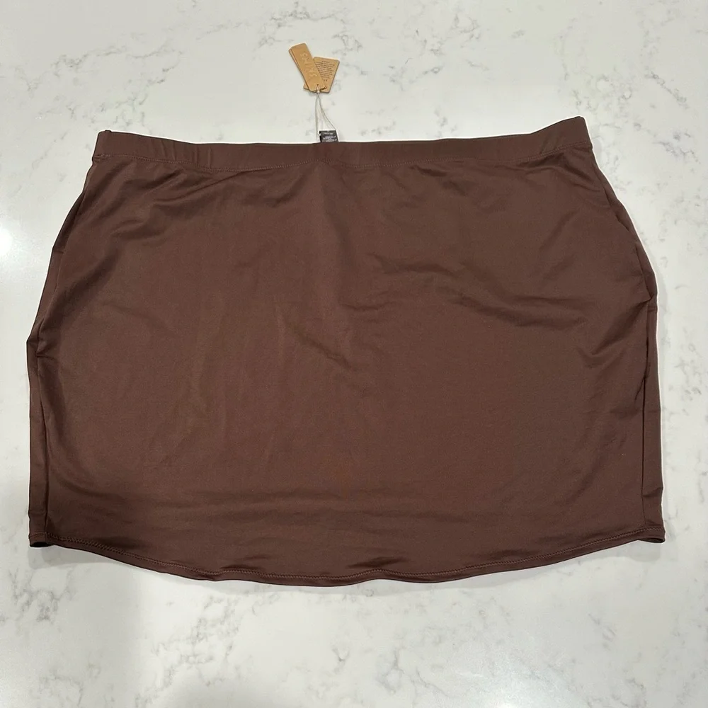 SKIMS Signature Swim Tube Skirt - Cocoa Size 4X